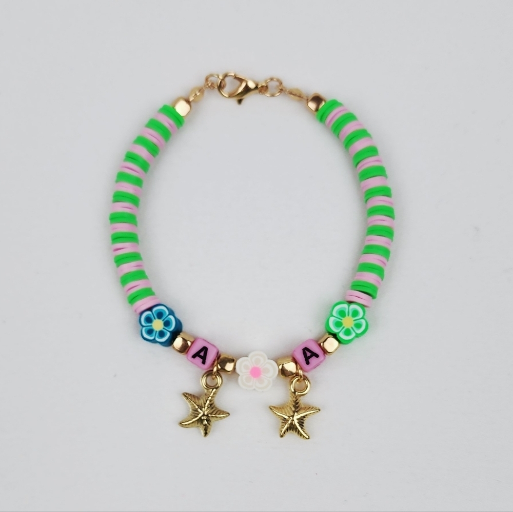 Handmade Flower Letter A Bracelet